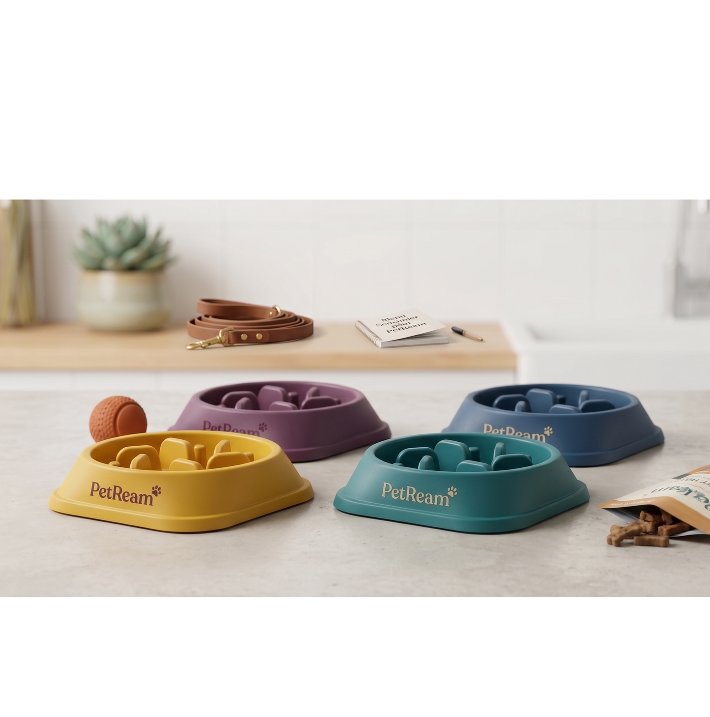 Gamelle Anti-Glouton Antidérapante pour Chien et Chat